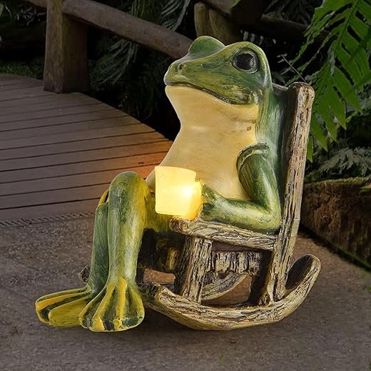 Charming Solar Frog Statue for Garden Decor & Gifts