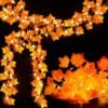 Lighted Fall Garland: 40 LED Maple Leaf Decor