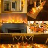 Lighted Fall Garland: 40 LED Maple Leaf Decor