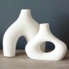 Modern Ceramic Donut Vases - Set of 2