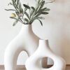 Modern Ceramic Donut Vases - Set of 2