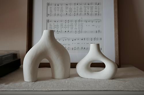 Modern Ceramic Donut Vases - Set of 2